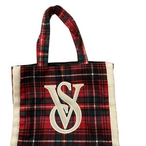 Victoria's Secret Red and Black Plaid Tote